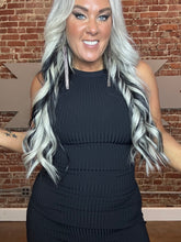 5134 Long Black Train Dress