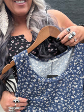 5325 Floral and Fun Tank Navy