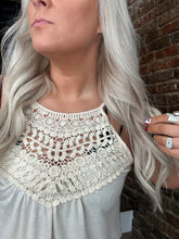 2299 Cream Crochet Detail Tank