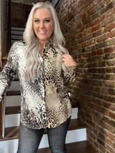 990 Olive and Taupe Leopard Top