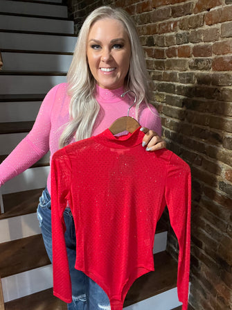 2108 Red Mesh Bodysuit
