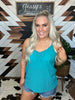 322 Turquoise Scalloped Tank