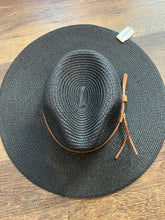1024 Black Straw Panama Leather Band