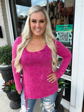 989 Fuchsia Fringe Top