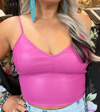 2576 Pink Pleather Bralette Top