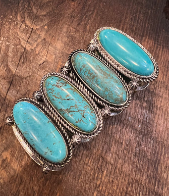 1764 Turquoise Stretchy Cuff Bracelet