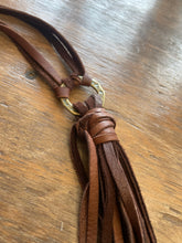 473 Brown Leather Tassel Necklace