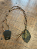 493 Camo Leather Natural Stone Necklace